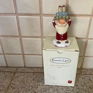 BONNIE LYNN for RUSS Painted Terra Cotta Santa With Presents Figurine